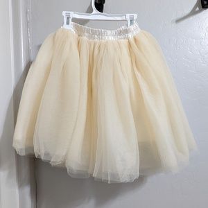 fluffy cream colored tulle skirt
